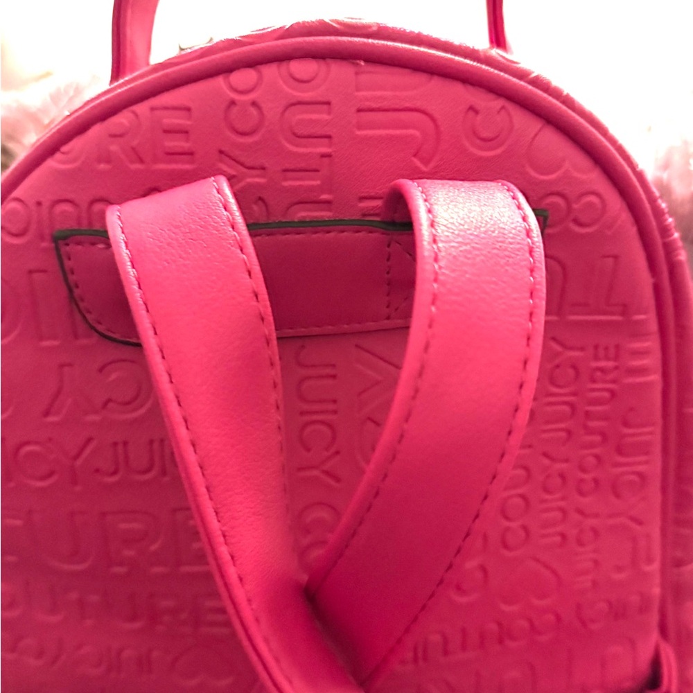 Juicy Couture Fuchsia Pink Mini Logo Backpack with Gold Hardware - Picture 7 of 16